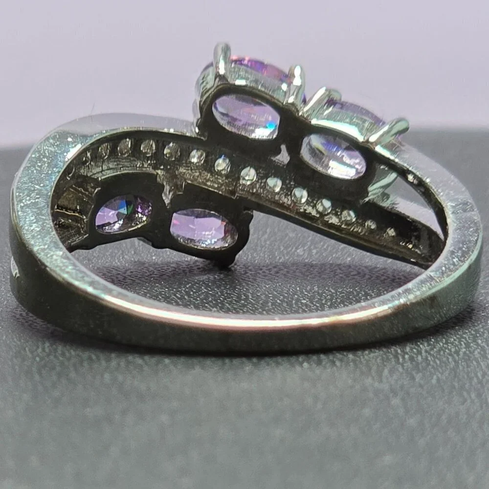 Purple CZ Twist Statement Ring Size 10‎ (NWOT)